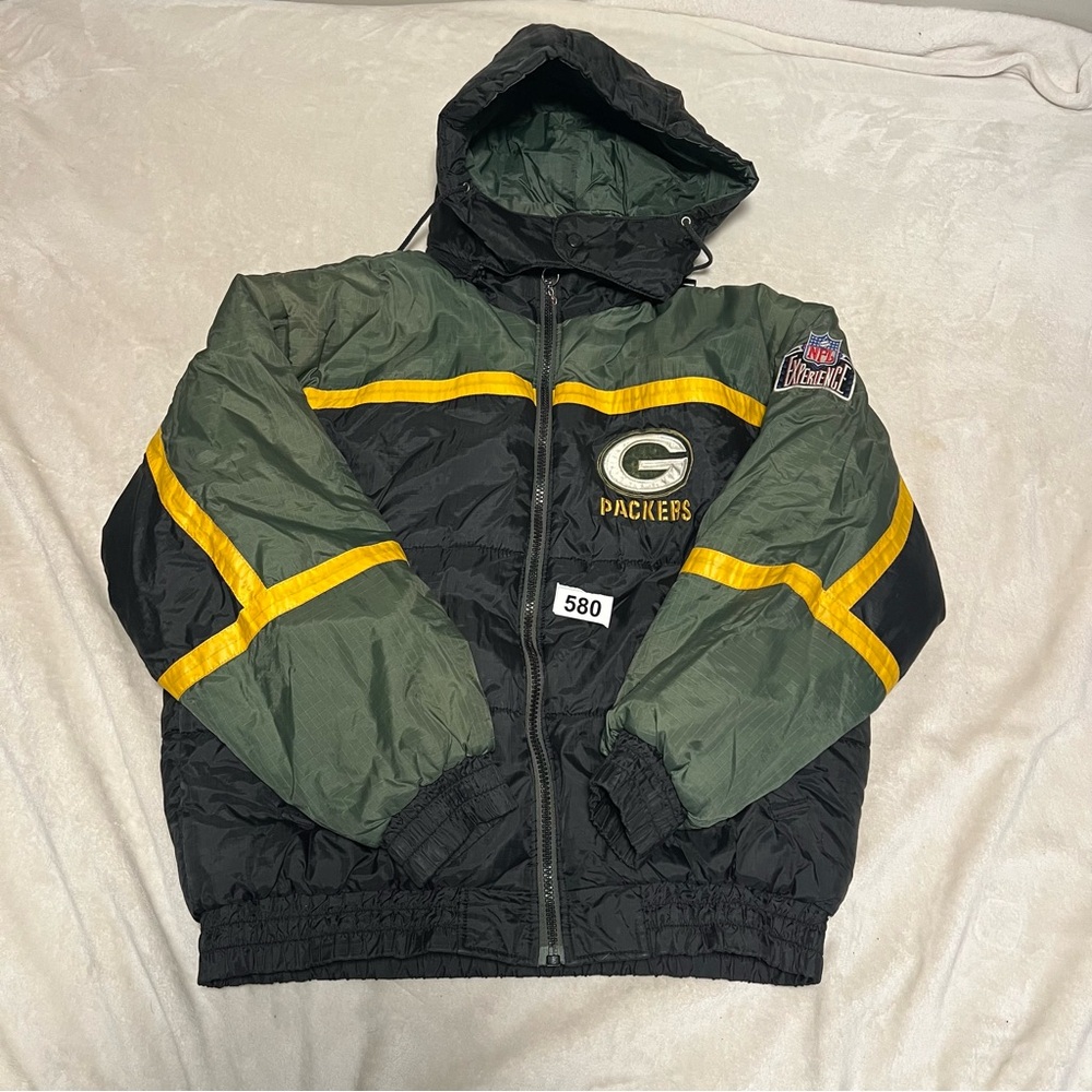 90’s Green Bay Packers NFL Experience Pro Player Reversible Puffer Jacket Medium